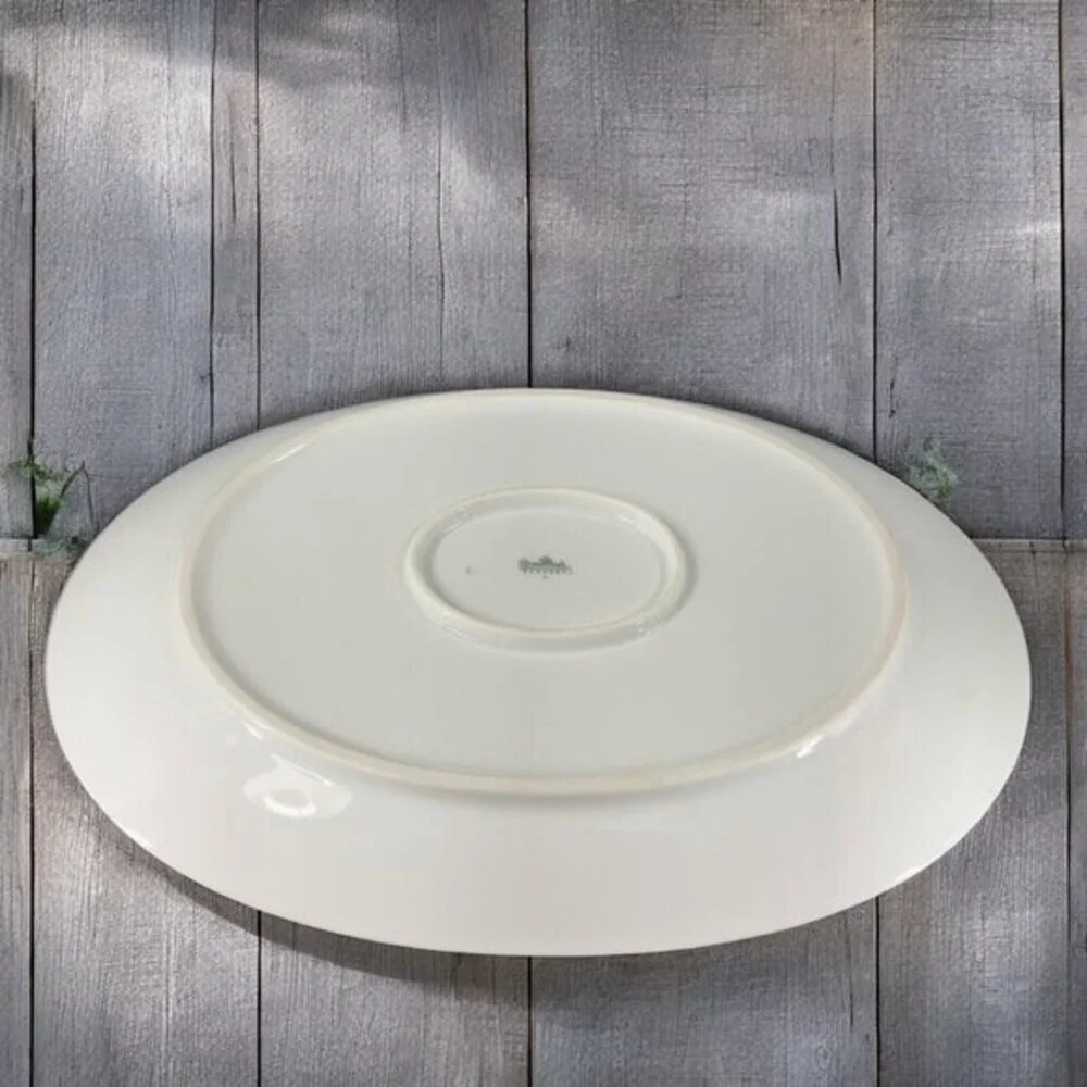 Rosenthal Germany 3680 White Gold BandBlack Lines Oval Serving Tray Platter 13in